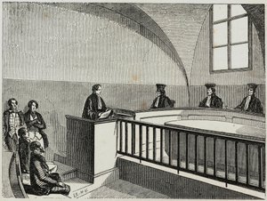 Una tesis en la escuela de derecho en París - Grabado en "Tableau-de-Paris" por Edmond Texier 1852