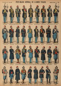 Uniformes del ejército turco otomano de French School