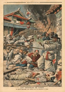 Disturbios en Seúl, Corea, ilustración de 