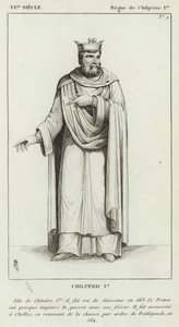 VI Siglo, Reinado de Chilperico I, Chilperico I (grabado) de French School
