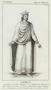VI Siglo, Reinado de Clotario II, Clotario II (grabado) de French School