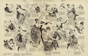 Bailarines de vals (grabado) de French School