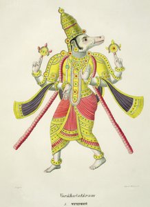 Varaha, grabado por de Marlet de French School