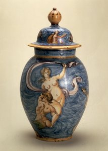 Jarrón, decorado con deidades marinas, Nevers, principios del siglo XVII de French School