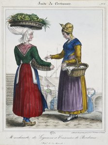 Vendedor de verduras y cocinero de Burdeos - litografía