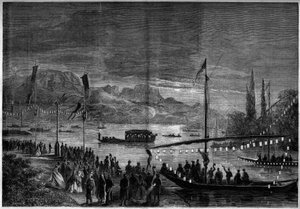 Fiesta veneciana en el lago Annecy con motivo de la visita de Napoleón III y la emperatriz Eugenia de Montijo. Annecy, Alta Saboya (74)