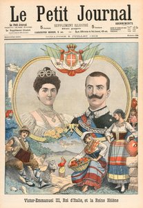 Víctor Manuel III de Italia y la Reina Helena de French School