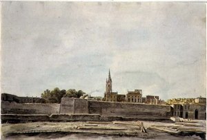Vista de un paisaje urbano en el sur de Francia, c.1800 de French School