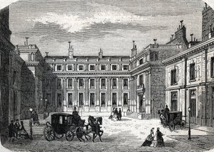 Vista del Ministerio de Educación Pública, Hotel de Rochechouart rue de Grenelle, en París - (grabado) 1864 de French School