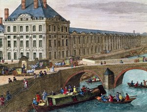 Vista del río Sena en Port Royal (detalle) de French School