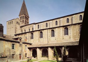 Vista del claustro de San Ardain, siglos X-XI de French School