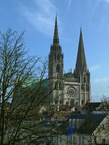 Vista de la catedral desde el oeste de French School