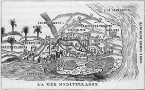 Vista de la ciudad de Alejandría, Egipto de French School