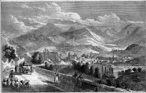 Vista de la ciudad de Chambery, tomada desde el camino a Aix. Saboya (73)