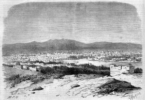 Vista de la ciudad de Damasco, Siria de French School