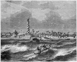 Vista de la ciudad de Pondichery (Pondicherry), India de French School