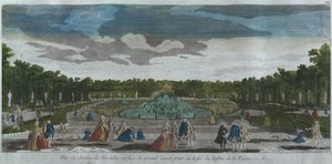 Vista del jardín frente al Gran Canal desde la fuente de Latona, Versalles, Francia de French School