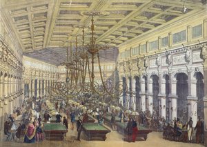 Vista del interior del Grand Cafe Parisien, París, grabado por Thibault, 1855 de French School