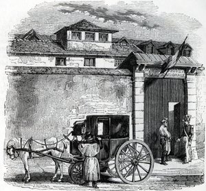Vista de la antigua casa de arresto de la Guardia Nacional conocida como Hotel des Beans en París (prisión de la guardia nacional en París)