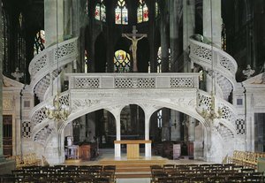 Vista del retablo, construido en 1525-35 de French School