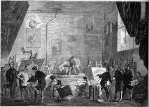 Vista del estudio del pintor Gustave Courbet, rue Notre Dame des Champs en París de French School
