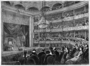 Vista de la sala del teatro del Odeón, recién restaurado. París de French School