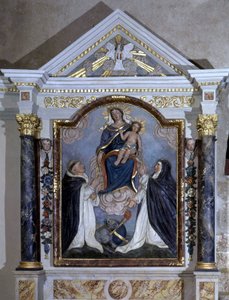 Virgen y niño, retablo de la Iglesia de Pera sobre la vida, Vendee de French School