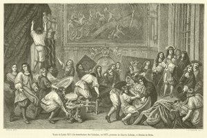Visita de Luis XIV a la manufactura de los Gobelinos, en 1677 de French School