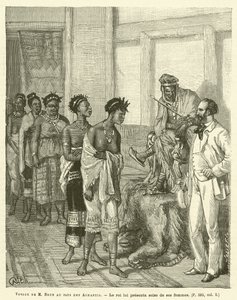 Viaje de M. Brun al país de los Ashantis (grabado)