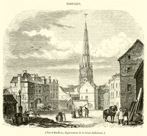 Vista de Harfleur, departamento de la Seine-Inferieure de French School
