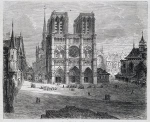 Vista de Notre-Dame de París - en “París a través de los siglos”, por H. Gourdon de Genouillac, ed. F. Roy, París de French School
