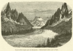 Vista del Mar de Hielo tomada desde Montanvert de French School