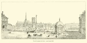 Vista de la plaza de Grève, bajo Luis XIII de French School
