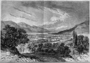 Vista de la ciudad de Aix-les-Bains, Saboya (73) de French School