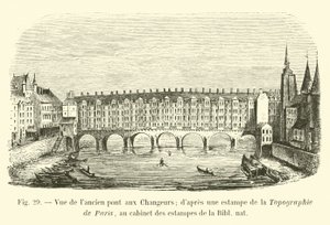 Vista del antiguo puente aux Changeurs de French School