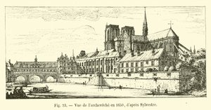 Vista del arzobispado en 1650, según Sylvestre de French School