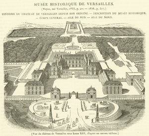 Vista del castillo de Versalles bajo Luis XIII de French School