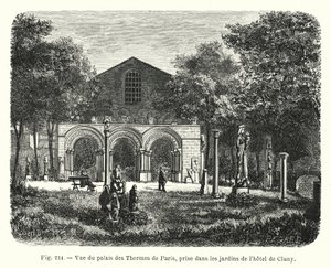 Vista del Palacio de las Termas de París, Tomada en los Jardines del Hotel de Cluny de French School