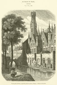 Vista del palacio del Franc, hoy palacio de justicia, en Brujas de French School