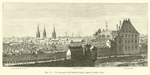 Vista del muelle y del hotel de Conti, según La Belle, 1640 de French School