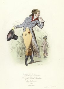 Traje de paseo, época de la Revolución Francesa de French School