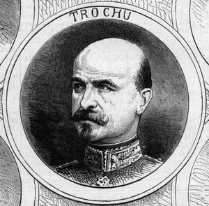 Guerra de 1870 - Gobierno de la Defensa Nacional: retrato del General Louis Jules Trochu (1815-1896), presidente del gobierno provisional de 1870. Grabado en 