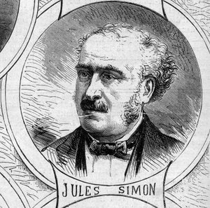 Guerra de 1870 - Gobierno de la Defensa Nacional: retrato de Jules Simon (François Jules Suisse, conocido como) (1814-1896), miembro del gobierno provisional de 1870. Grabado en 