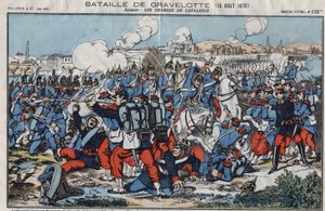 Guerra de 1870 entre Francia y Prusia. Batalla de Gravelotte (o Batalla de Saint Privat o Saint Privat), agosto de 1870.