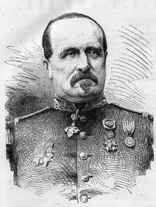 Guerra de 1870: retrato de Jules Marie Ladreit de La Charrière (1806-1870), soldado francés. Grabado en 