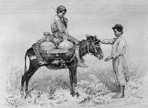 Portador de agua, de La Siria de hoy. Viajes en Fenicia, el Líbano y Judea. 1875-1880 de Louis Charles Emile Lortet, 1884