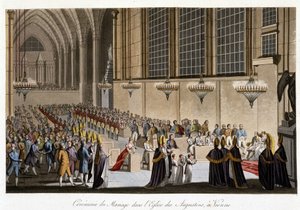 Ceremonia nupcial (Napoleón y María Luisa de Habsburgo) en la Iglesia de los Agustinos de Viena, 2 de abril de French School
