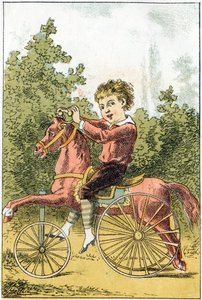Cuando jugamos al caballo decimos U U U U U U U U DA DA - en “Alfabeto de los pequeños sabios”, finales del siglo XIX (cromolitografía)