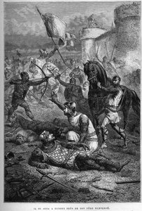 Guillermo I es herido por su hijo Roberto mientras luchaba en Francia, 1076 - Insurrección de Roberto Courteheuse de French School