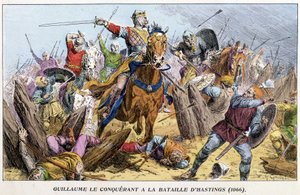 Guillermo el Conquistador en la Batalla de Hastings de French School